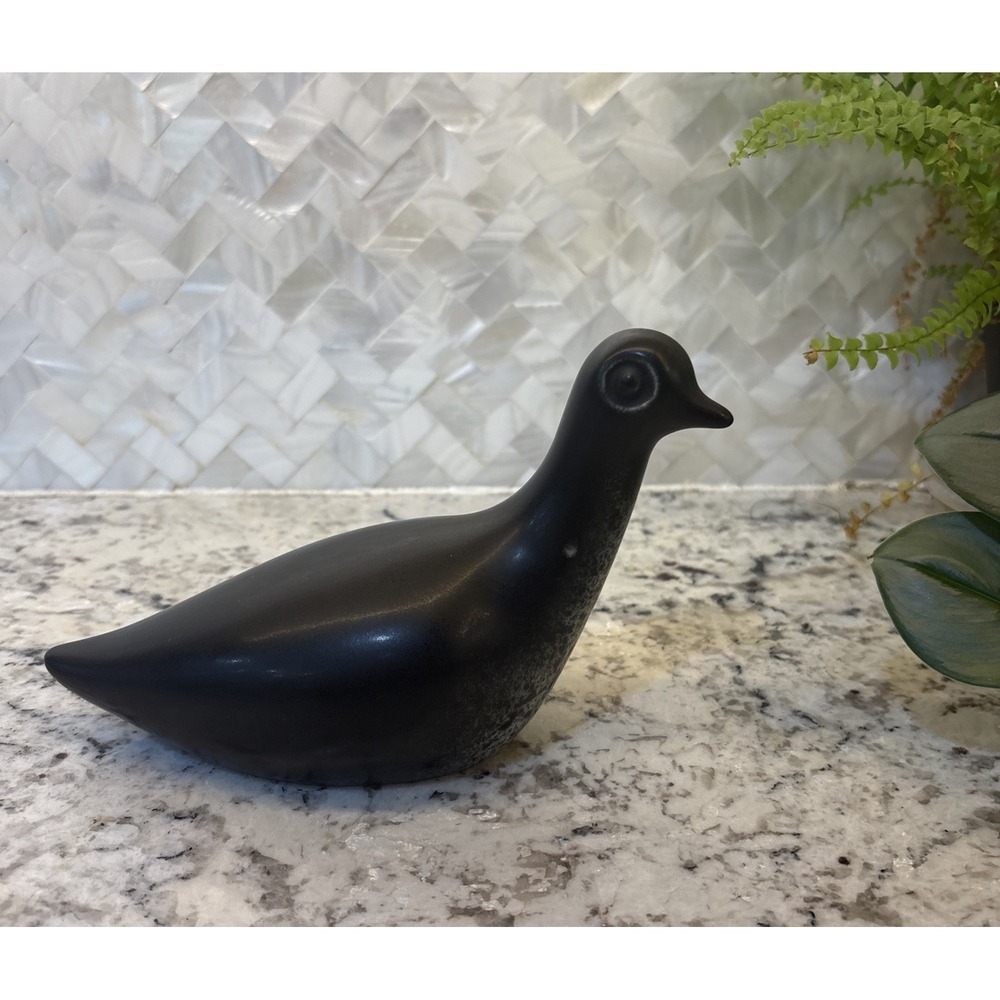 MCM Howard Pierce Artist California Pigeon Dove Porcelain Black Speckle Figurine